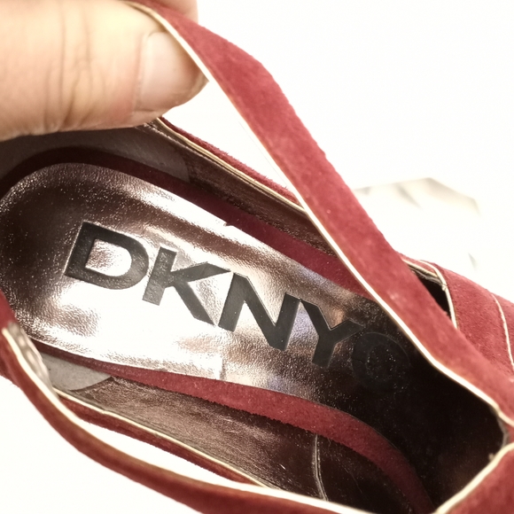 DKNYC Wine Suede Platform Heels - Picture 4 of 8